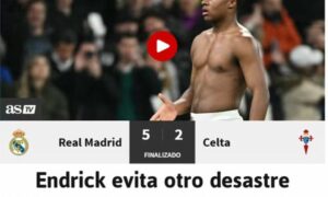 Jornal As repercute atuação de Endrick no Real Madrid